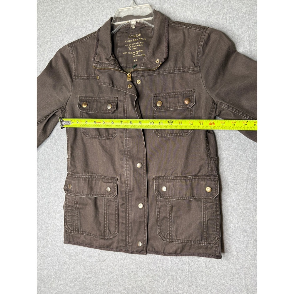 J.Crew Relaxed Boyfriend Field Jacket Brown Utility Cargo Coat Women XS - Picture 5 of 8